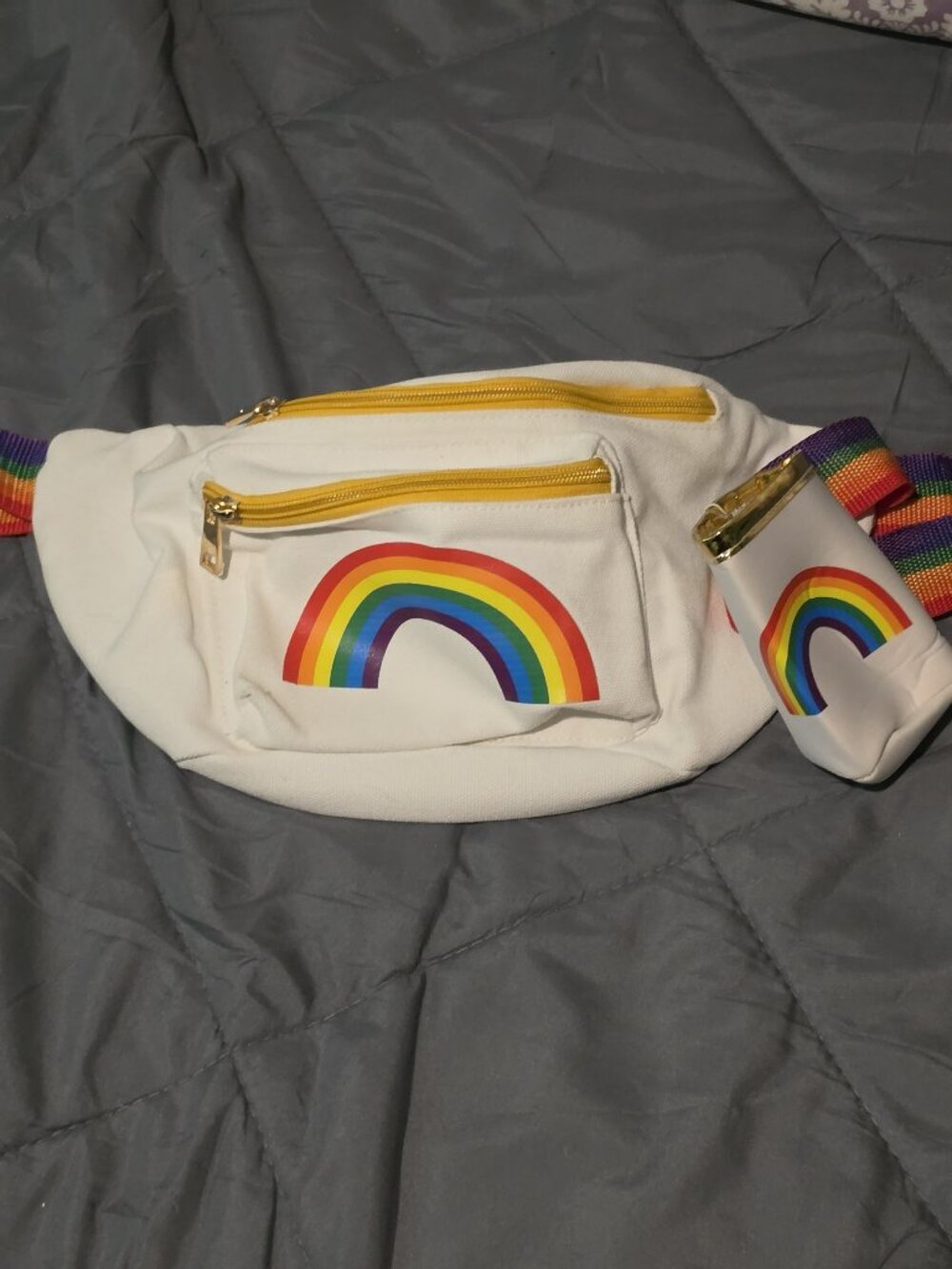 Rainbow Fanny Pack with Can Koozie Holster